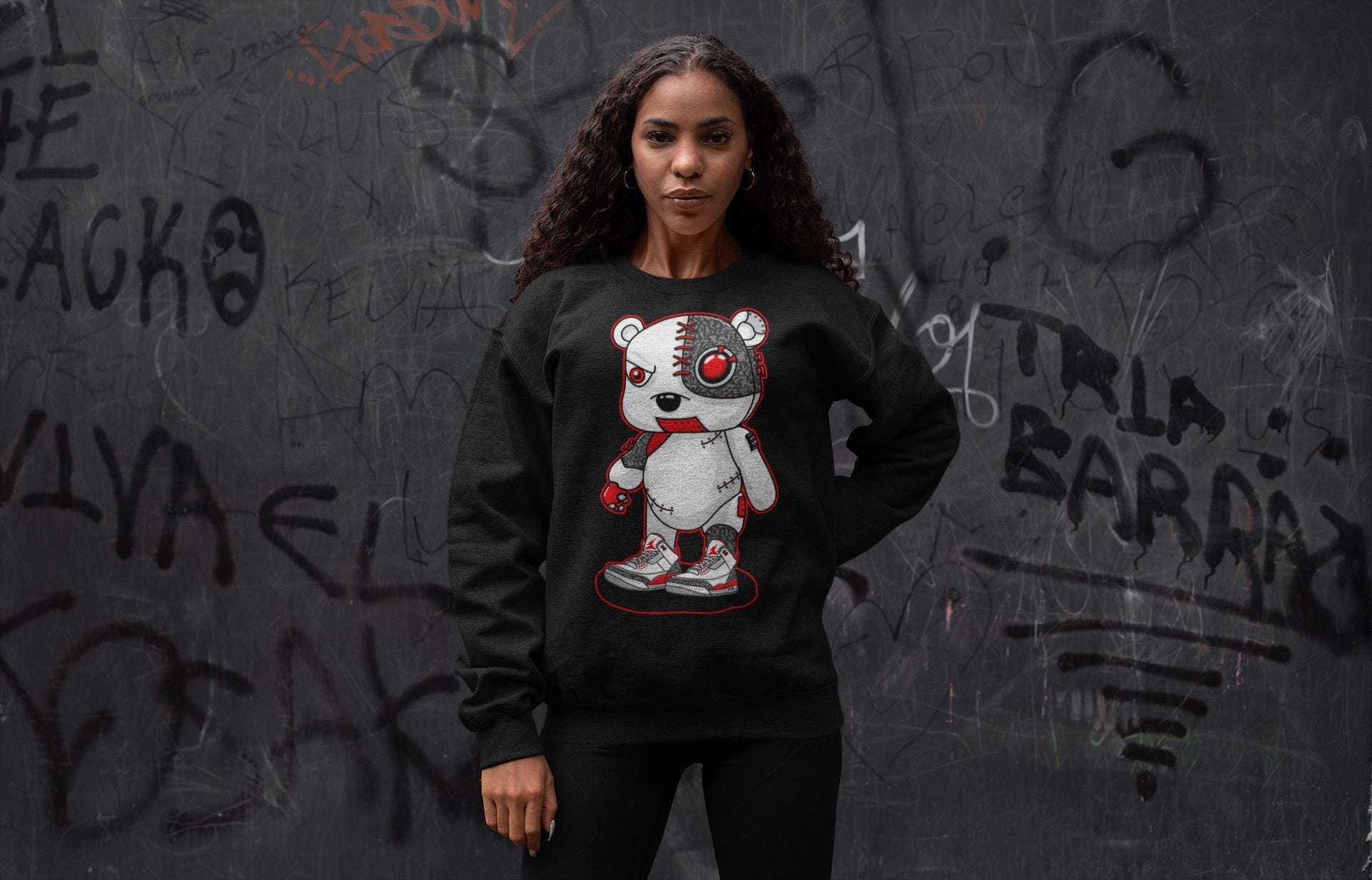 Jordan 3 Fire Red Sneaker Match Tees Cyborg Bear Sneaker Tees Jordan 3 Fire Red Sneaker Release Tees Unisex Shirts