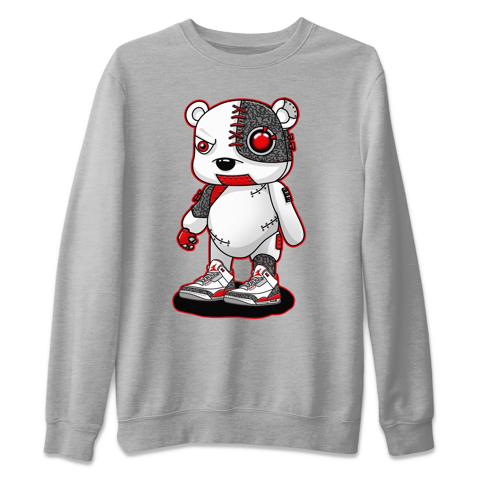 Jordan 3 Fire Red Sneaker Match Tees Cyborg Bear Sneaker Tees Jordan 3 Fire Red Sneaker Release Tees Unisex Shirts