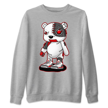 Jordan 3 Fire Red Sneaker Match Tees Cyborg Bear Sneaker Tees Jordan 3 Fire Red Sneaker Release Tees Unisex Shirts