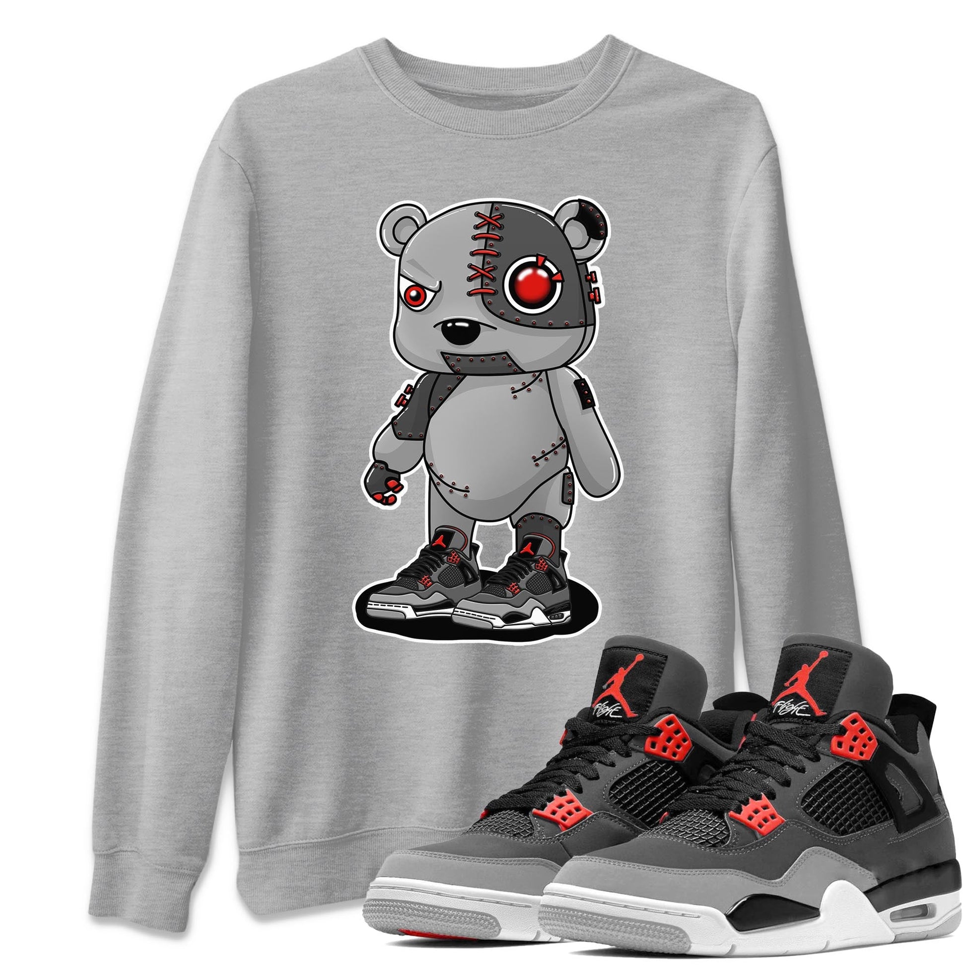 Jordan 4 Infrared Sneaker Match Tees Cyborg Bear Sneaker Tees Jordan 4 Infrared Sneaker Release Tees Unisex Shirts