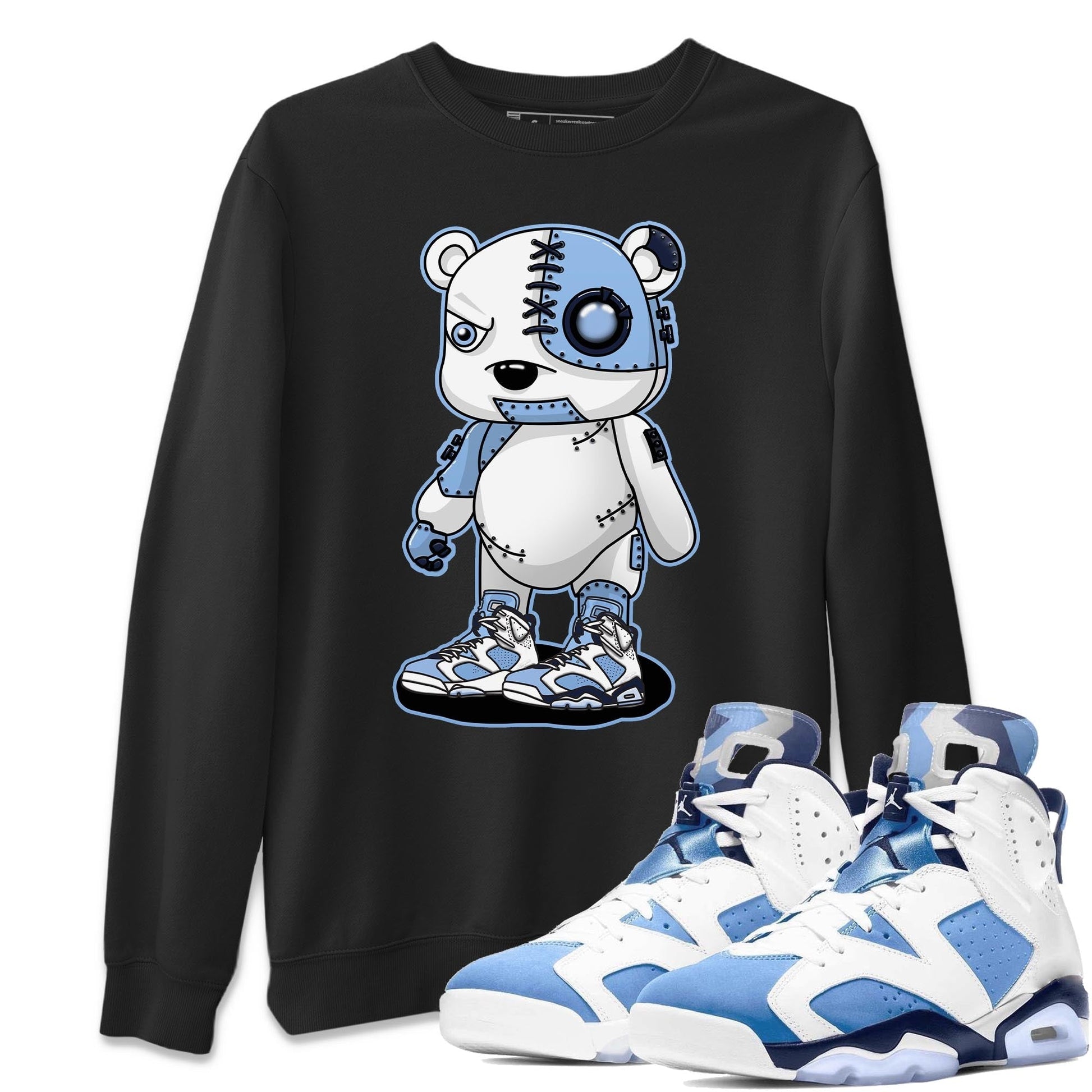 Jordan 6 UNC Sneaker Match Tees Cyborg Bear Sneaker Tees Jordan 6 UNC Sneaker Release Tees Unisex Shirts