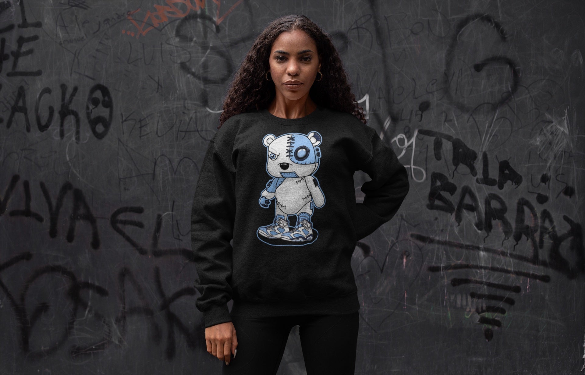 Jordan 6 UNC Sneaker Match Tees Cyborg Bear Sneaker Tees Jordan 6 UNC Sneaker Release Tees Unisex Shirts