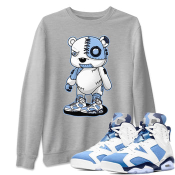 Jordan 6 UNC Sneaker Match Tees Cyborg Bear Sneaker Tees Jordan 6 UNC Sneaker Release Tees Unisex Shirts