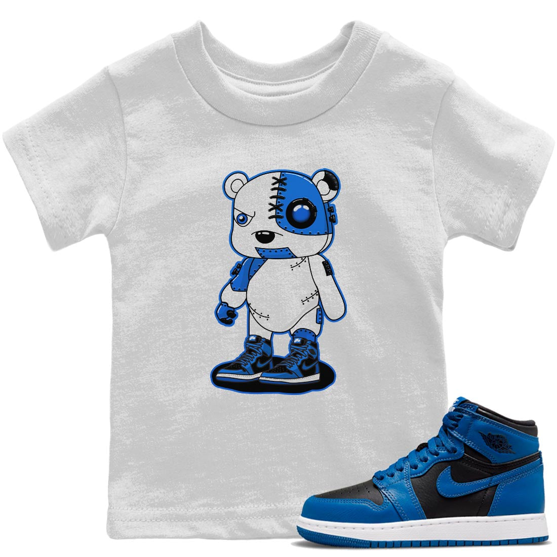 Jordan 1 Dark Marina Blue Sneaker Match Tees Cyborg Bear Sneaker Tees Jordan 1 Dark Marina Blue Sneaker Release Tees Kids Shirts