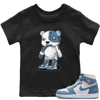 Jordan 1 Denim Sneaker Match Tees Cyborg Bear Sneaker Tees Jordan 1 Denim Sneaker Release Tees Kids Shirts