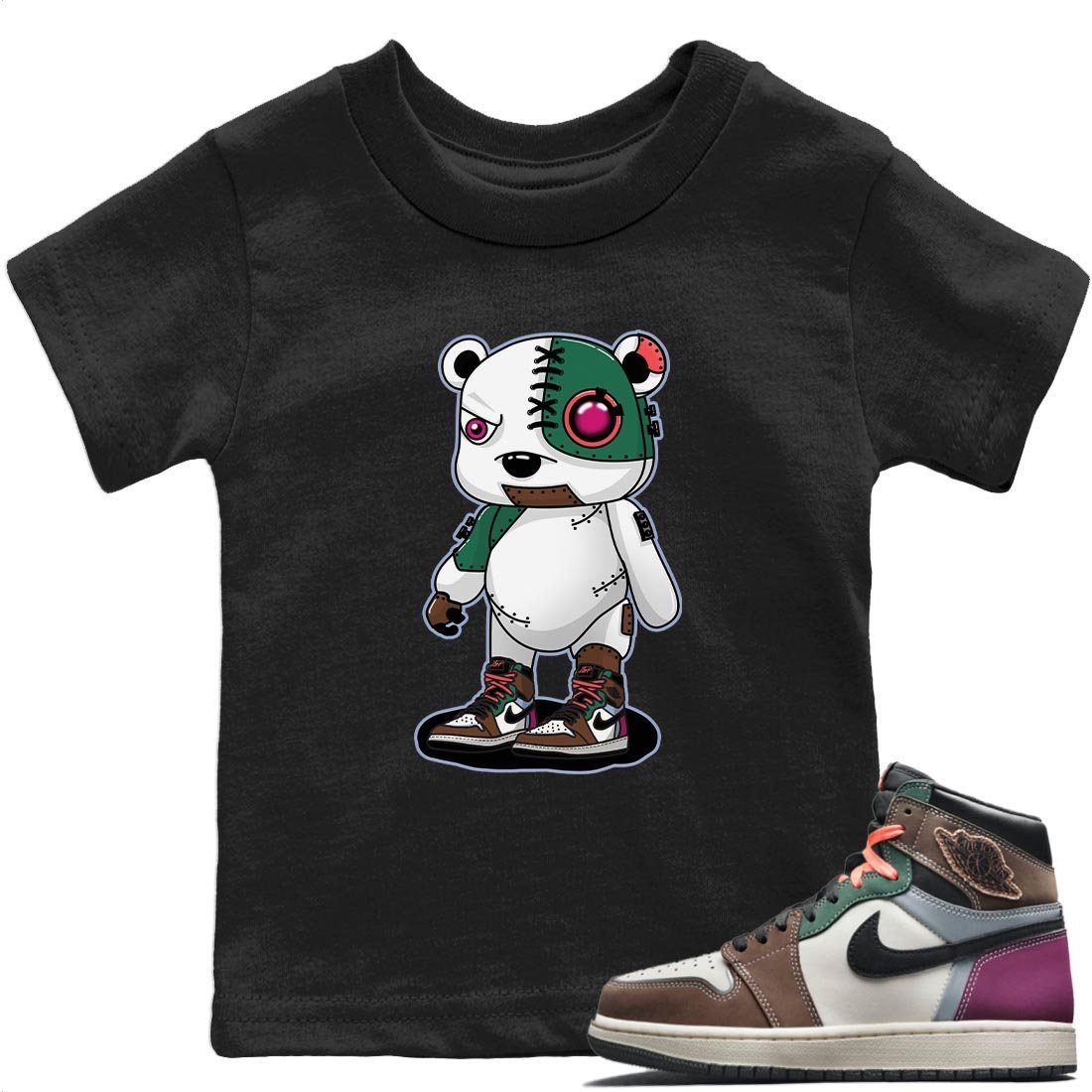 Jordan 1 Hand Crafted Sneaker Match Tees Cyborg Bear Sneaker Tees Jordan 1 Hand Crafted Sneaker Release Tees Kids Shirts