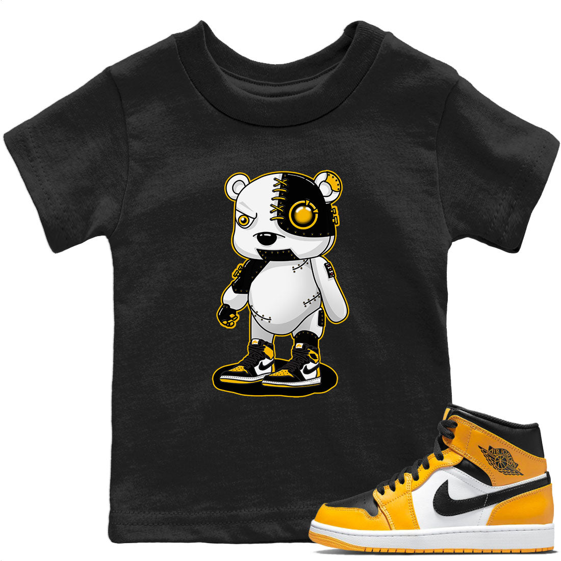 Jordan 1 Taxi Sneaker Match Tees Cyborg Bear Sneaker Tees Jordan 1 Taxi Sneaker Release Tees Kids Shirts