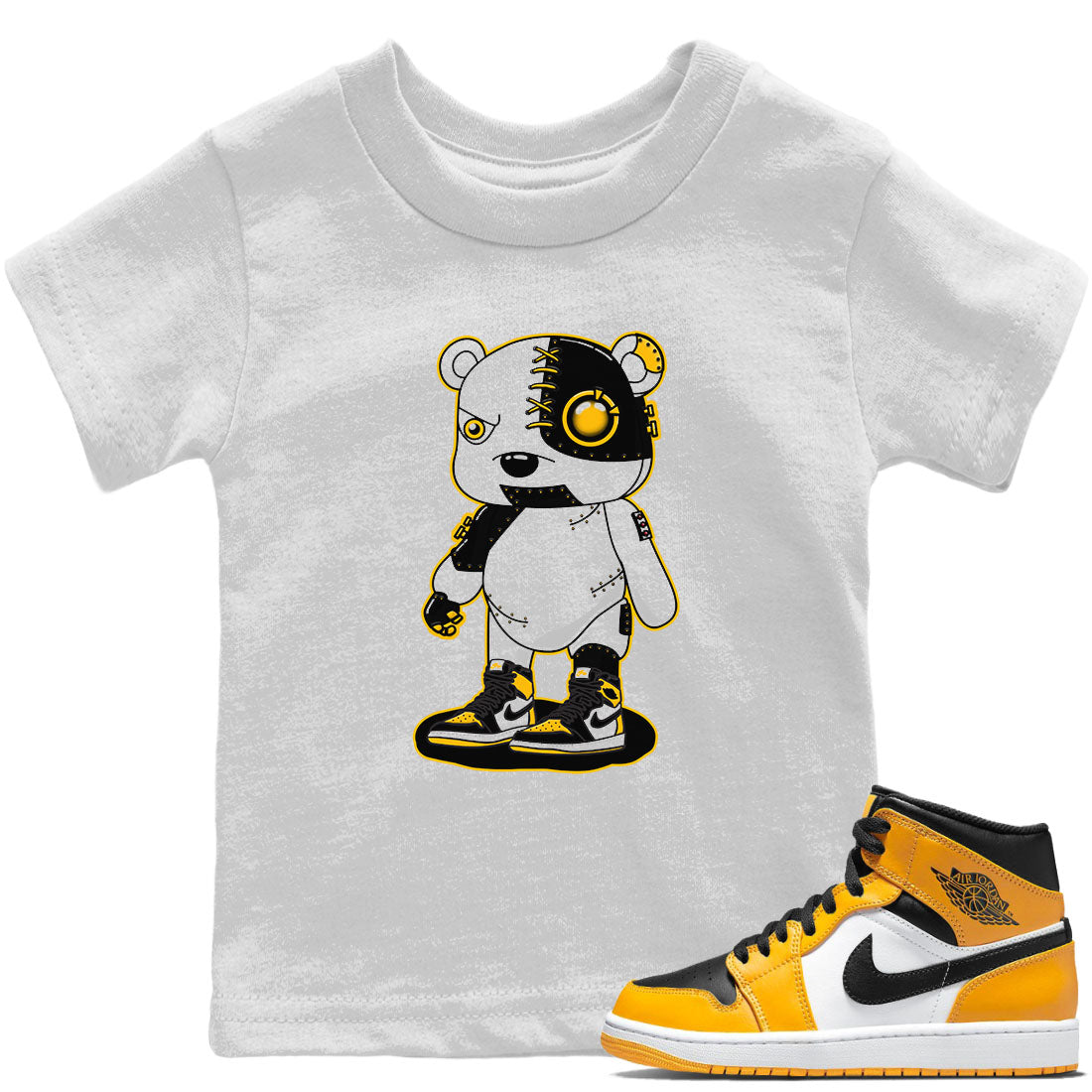 Jordan 1 Taxi Sneaker Match Tees Cyborg Bear Sneaker Tees Jordan 1 Taxi Sneaker Release Tees Kids Shirts