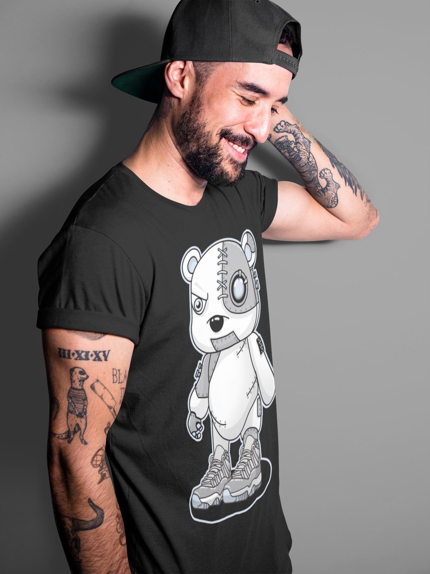 Jordan 11 Cool Grey Sneaker Match Tees Cyborg Bear Sneaker Tees Jordan 11 Cool Grey Sneaker Release Tees Unisex Shirts