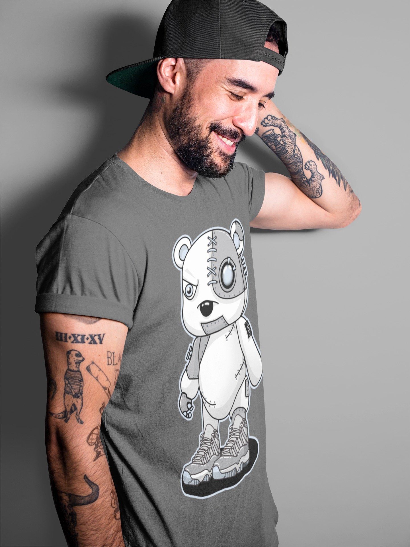 Jordan 11 Cool Grey Sneaker Match Tees Cyborg Bear Sneaker Tees Jordan 11 Cool Grey Sneaker Release Tees Unisex Shirts