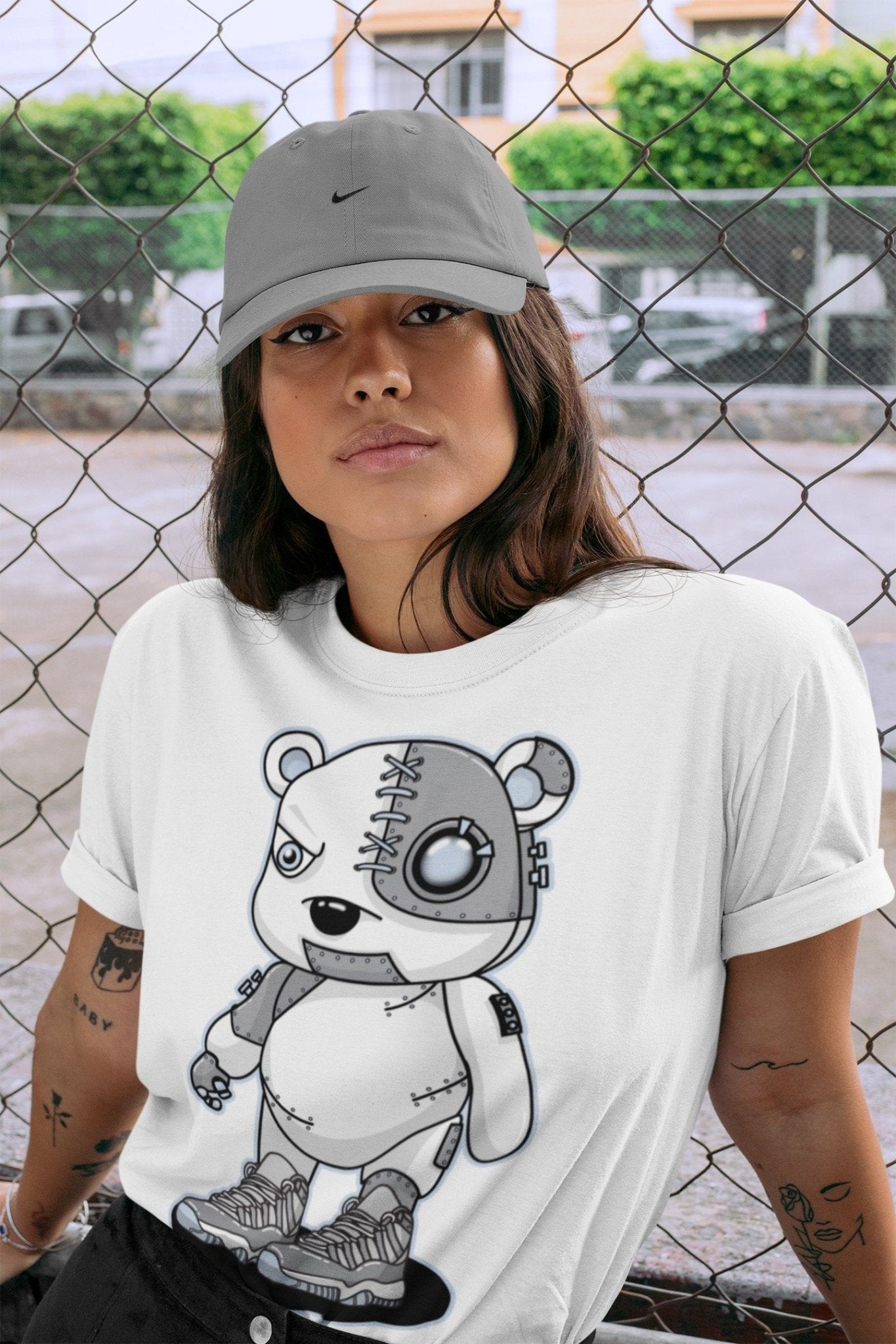 Jordan 11 Cool Grey Sneaker Match Tees Cyborg Bear Sneaker Tees Jordan 11 Cool Grey Sneaker Release Tees Unisex Shirts