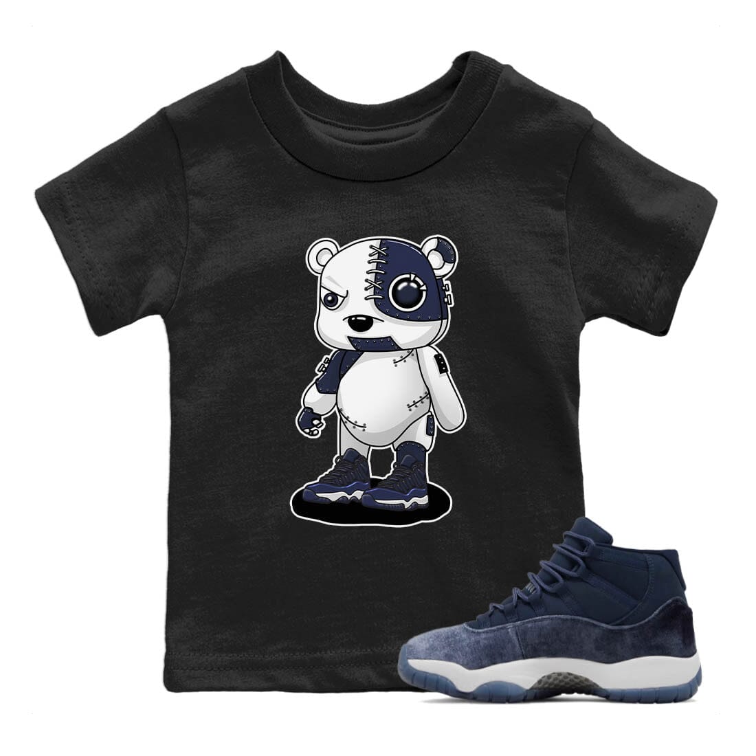 Jordan 11 Midnight Navy Sneaker Match Tees Cyborg Bear Sneaker Tees Jordan 11 Midnight Navy Sneaker Release Tees Kids Shirts