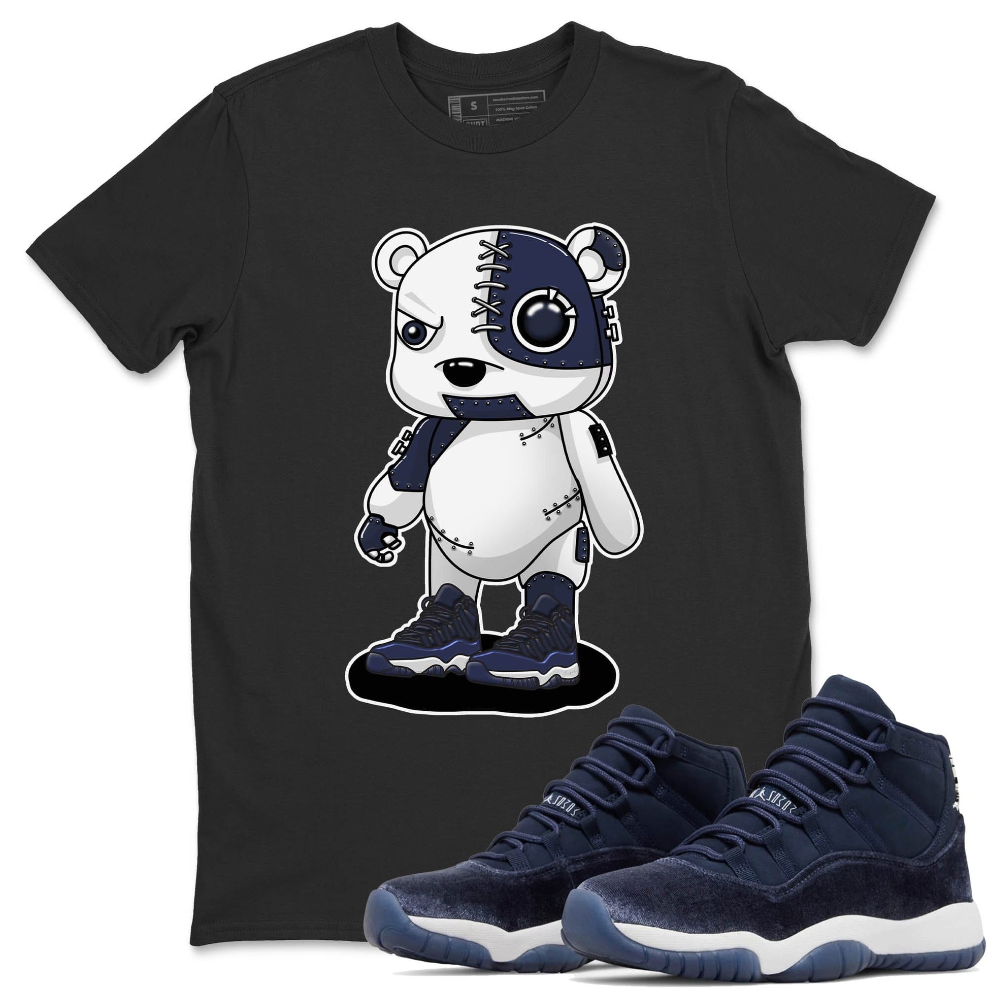Jordan 11 Midnight Navy Sneaker Match Tees Cyborg Bear Sneaker Tees Jordan 11 Midnight Navy Sneaker Release Tees Unisex Shirts