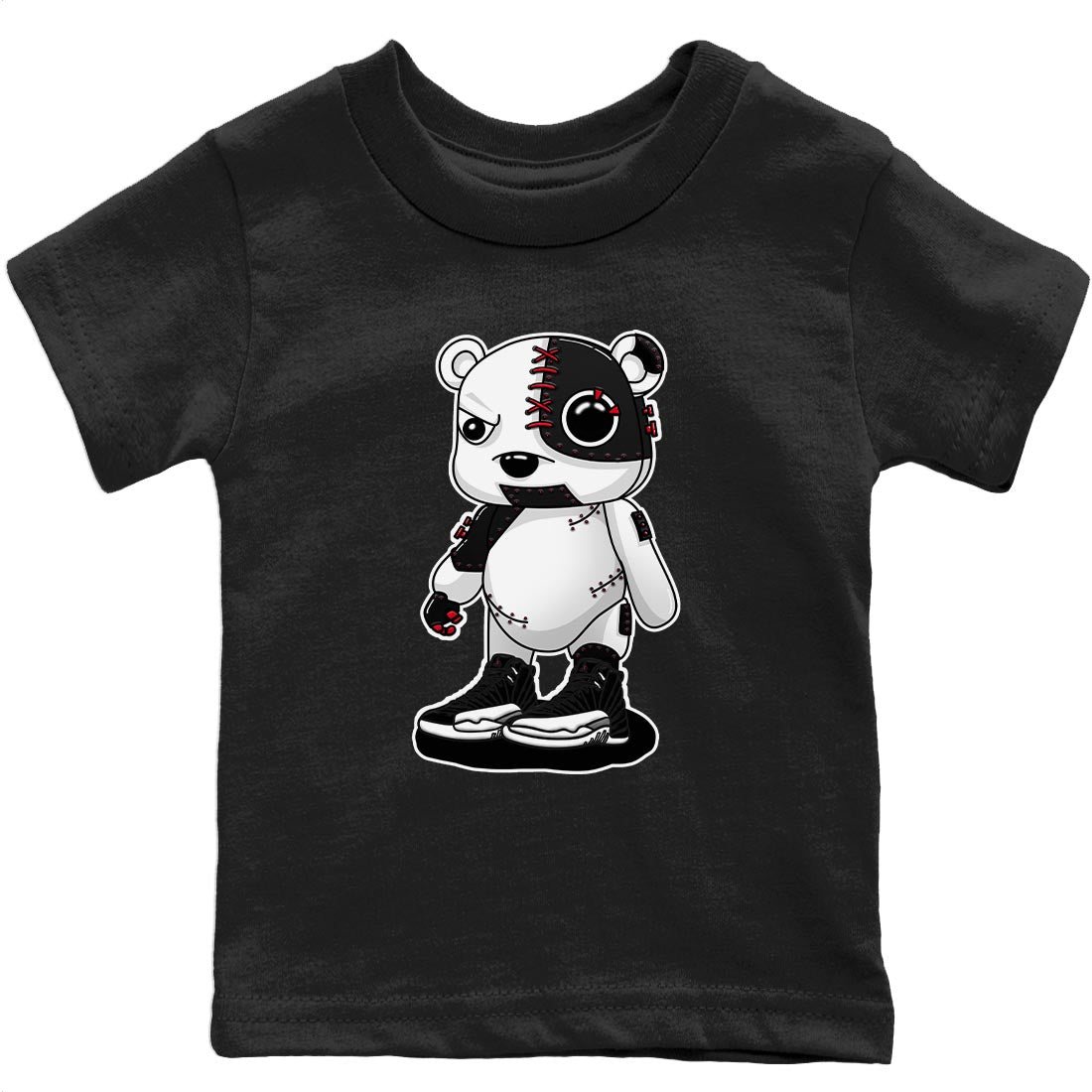 Jordan 12 Playoffs Sneaker Match Tees Cyborg Bear Sneaker Tees Jordan 12 Playoffs Sneaker Release Tees Kids Shirts