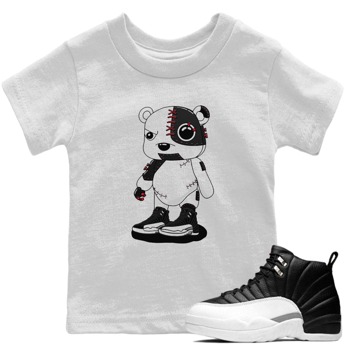 Jordan 12 Playoffs Sneaker Match Tees Cyborg Bear Sneaker Tees Jordan 12 Playoffs Sneaker Release Tees Kids Shirts