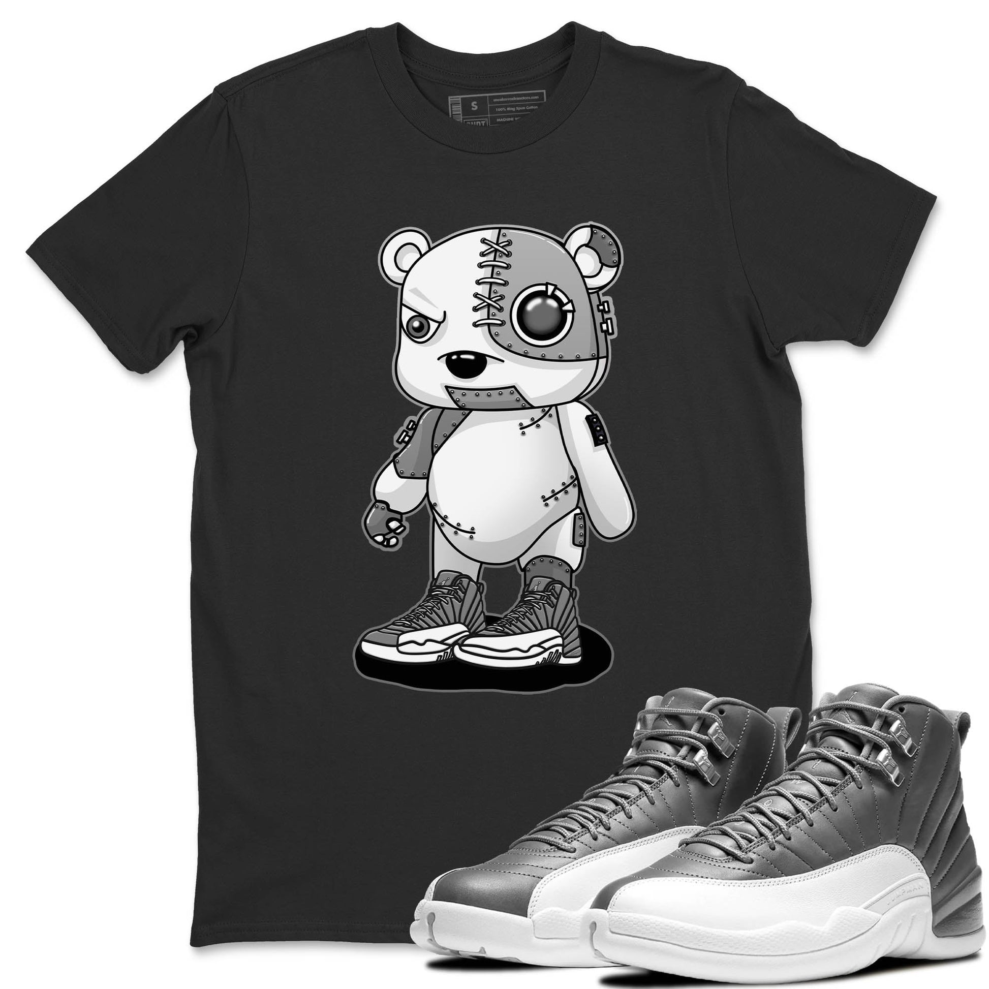 Jordan 12 Stealth Sneaker Match Tees Cyborg Bear Sneaker Tees Jordan 12 Stealth Sneaker Release Tees Unisex Shirts