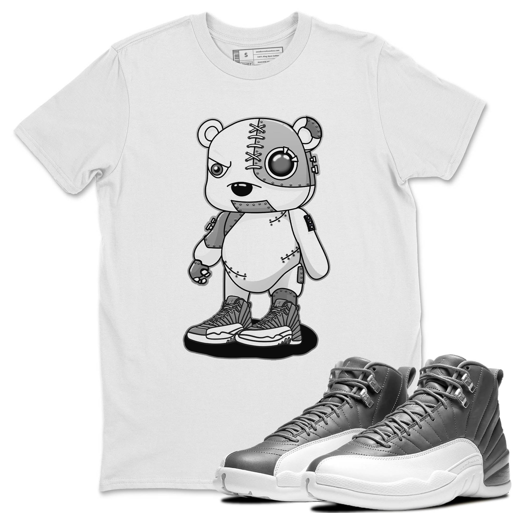 Jordan 12 Stealth Sneaker Match Tees Cyborg Bear Sneaker Tees Jordan 12 Stealth Sneaker Release Tees Unisex Shirts
