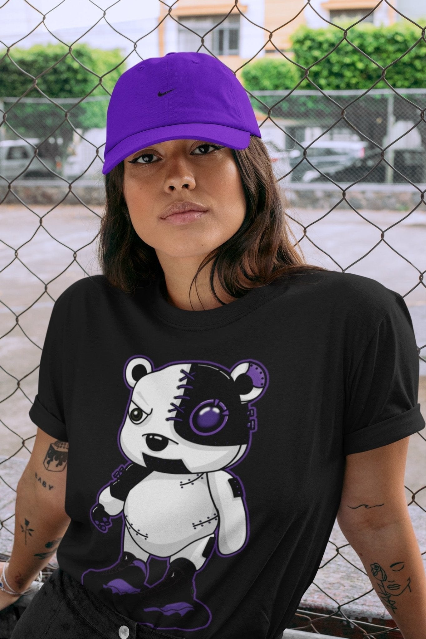 Jordan 13 Court Purple Sneaker Match Tees Cyborg Bear Sneaker Tees Jordan 13 Court Purple Sneaker Release Tees Unisex Shirts