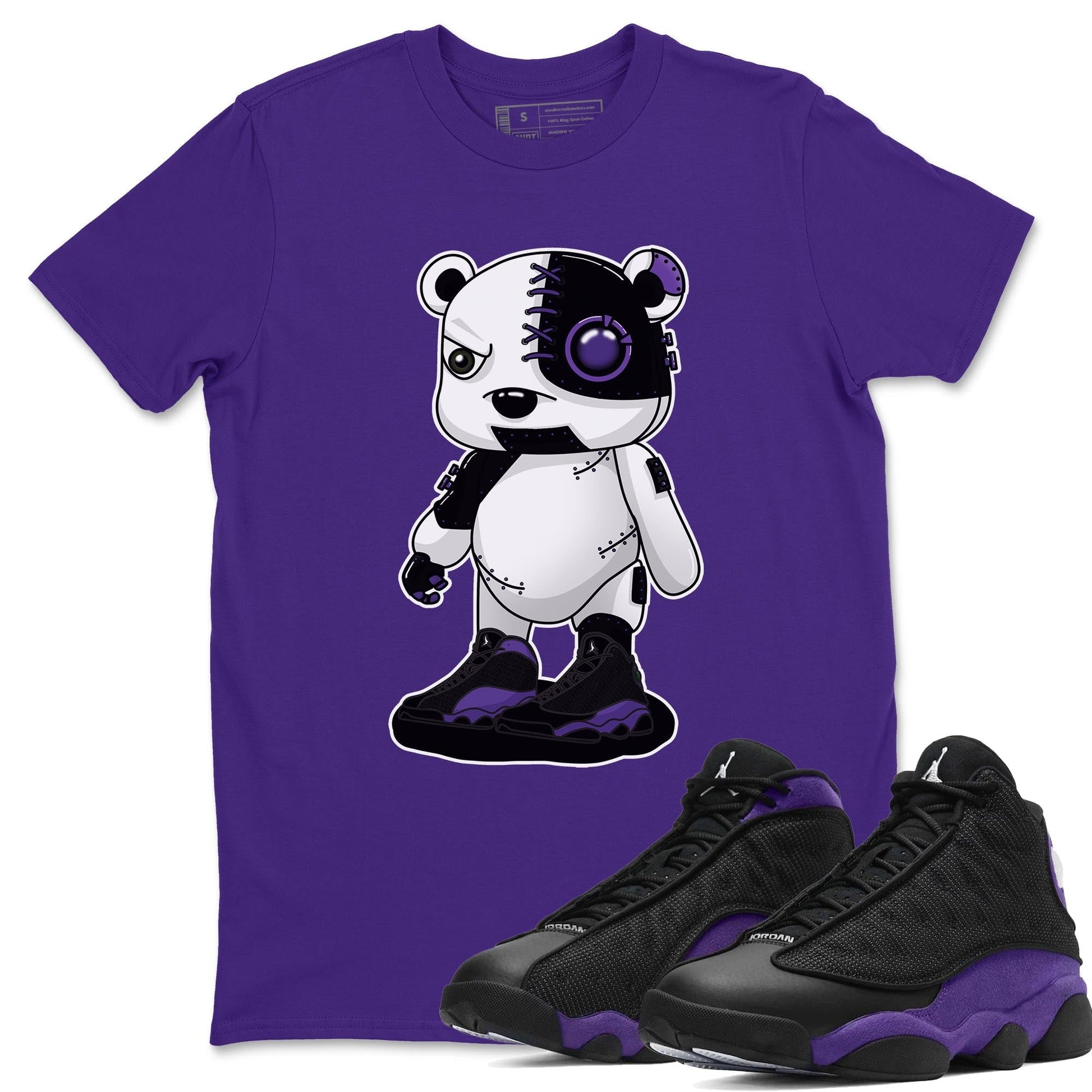 Jordan 13 Court Purple Sneaker Match Tees Cyborg Bear Sneaker Tees Jordan 13 Court Purple Sneaker Release Tees Unisex Shirts