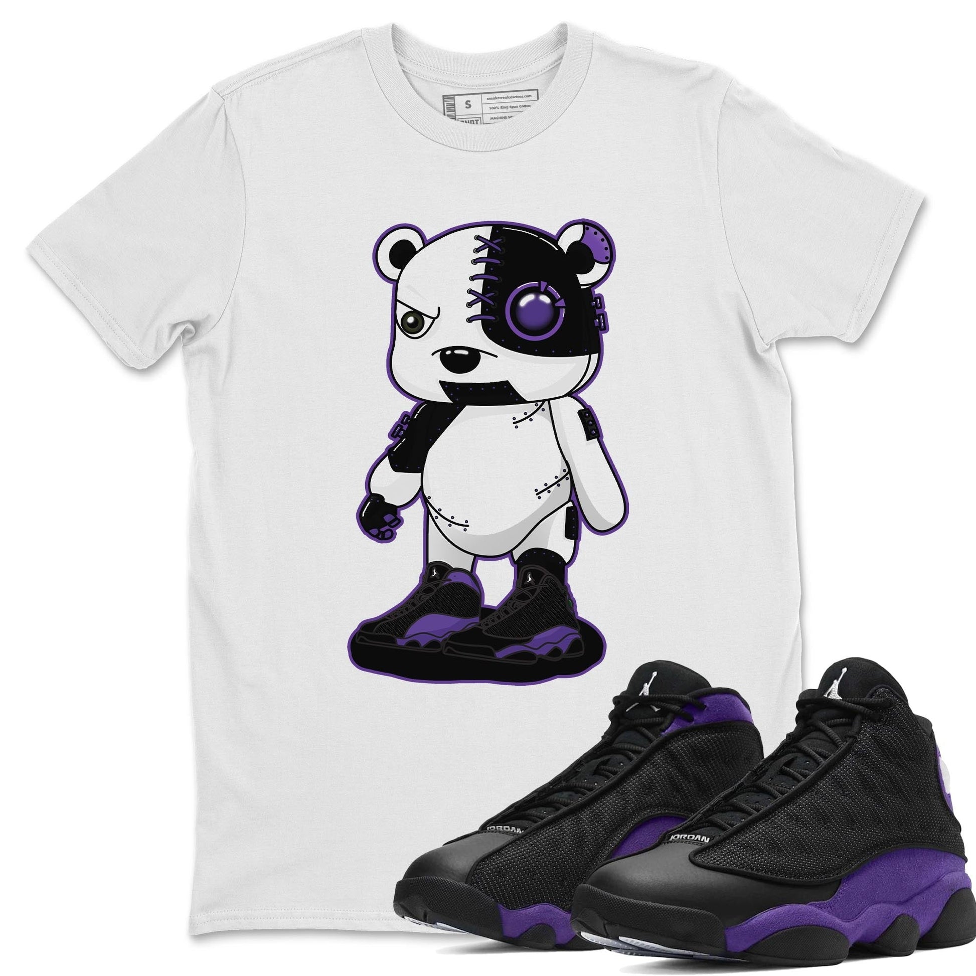 Jordan 13 Court Purple Sneaker Match Tees Cyborg Bear Sneaker Tees Jordan 13 Court Purple Sneaker Release Tees Unisex Shirts