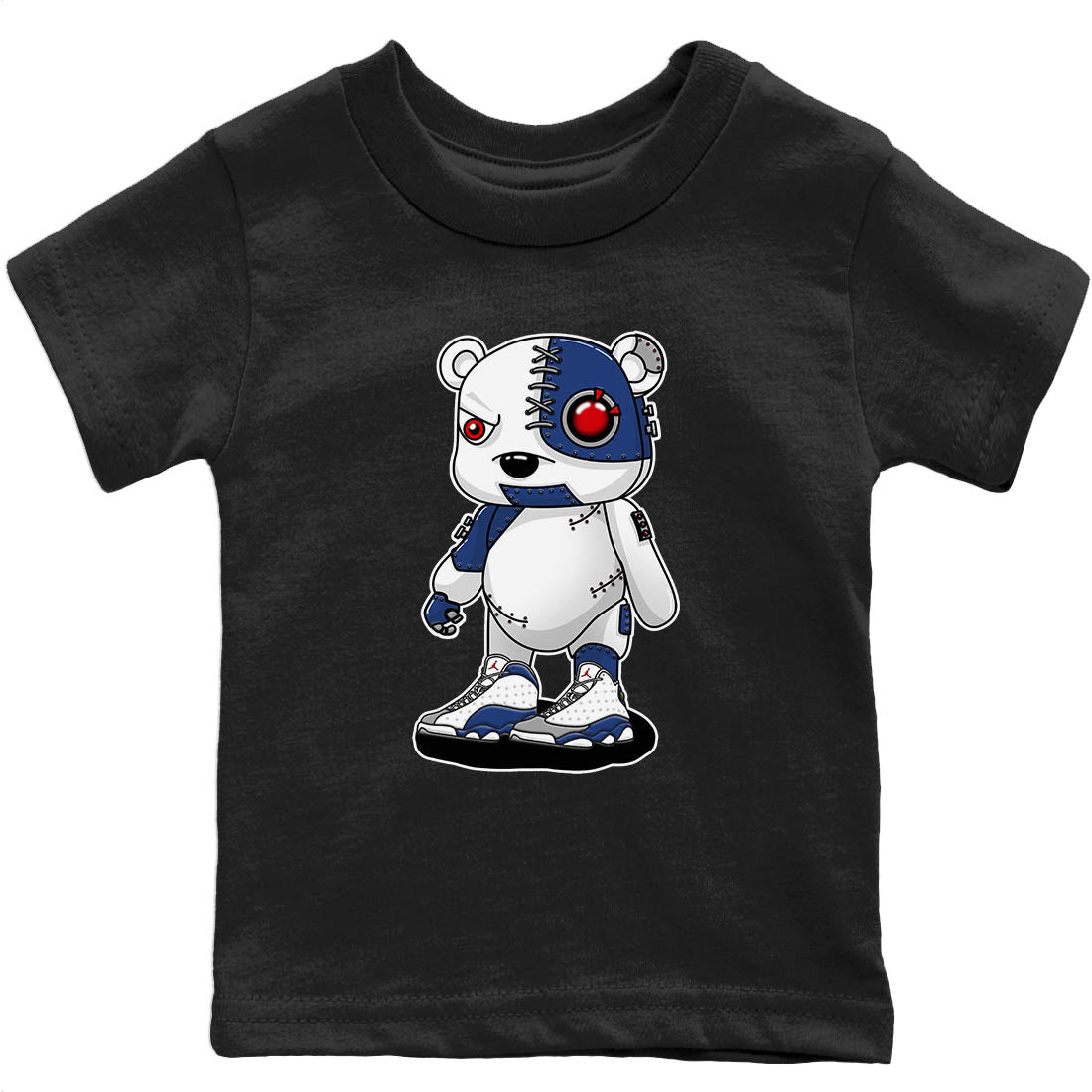 Jordan 13 French Blue Sneaker Match Tees Cyborg Bear Sneaker Tees Jordan 13 French Blue Sneaker Release Tees Kids Shirts