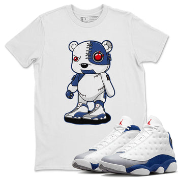 Jordan 13 French Blue Sneaker Match Tees Cyborg Bear Sneaker Tees Jordan 13 French Blue Sneaker Release Tees Unisex Shirts