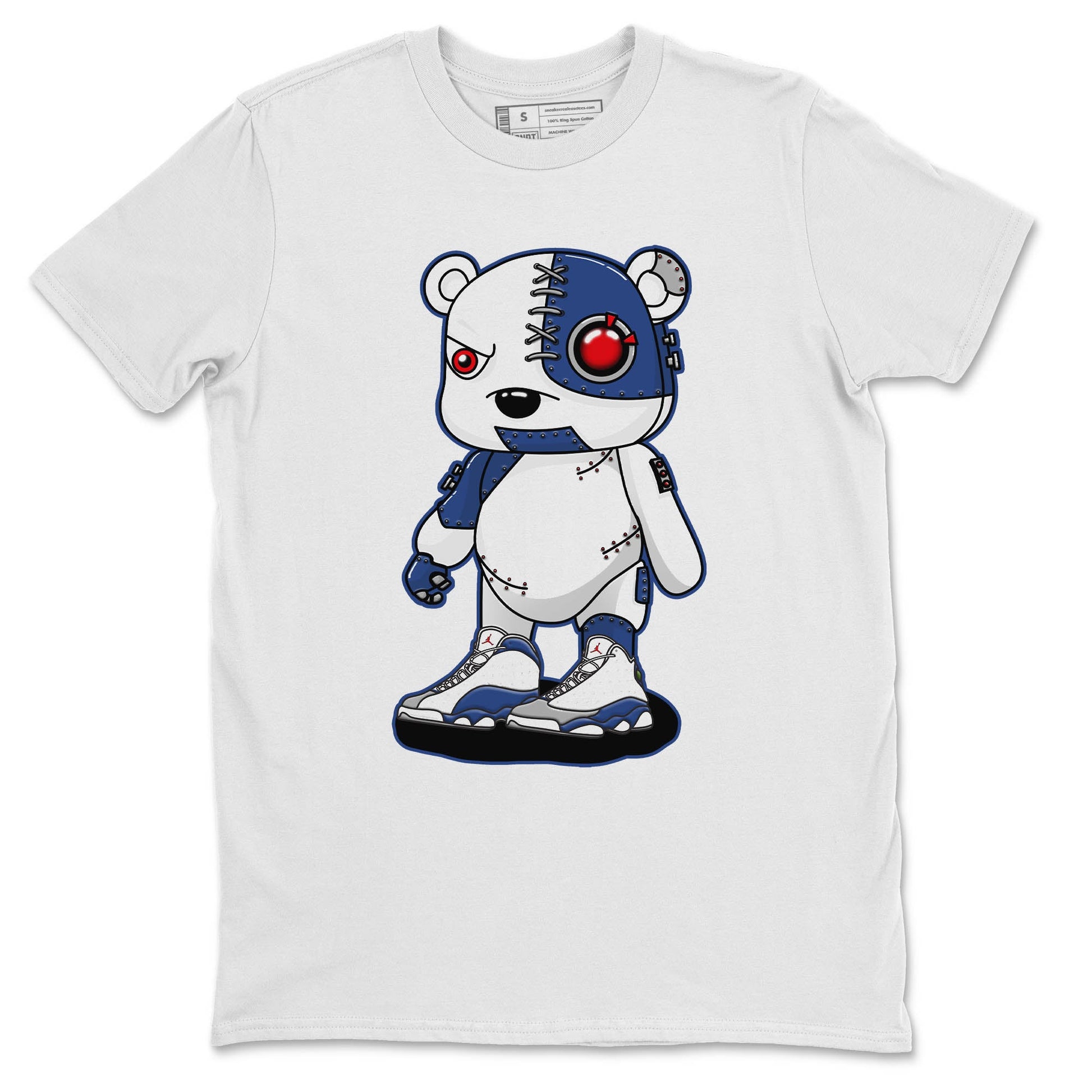Jordan 13 French Blue Sneaker Match Tees Cyborg Bear Sneaker Tees Jordan 13 French Blue Sneaker Release Tees Unisex Shirts