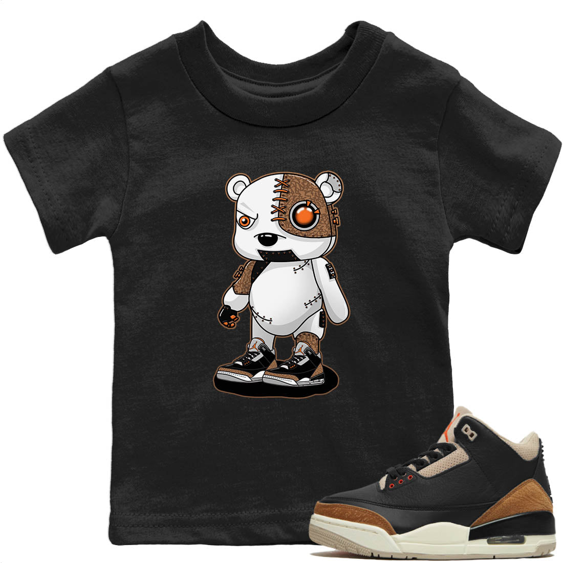 Jordan 3 Desert Elephant Sneaker Match Tees Cyborg Bear Sneaker Tees Jordan 3 Desert Elephant Sneaker Release Tees Kids Shirts