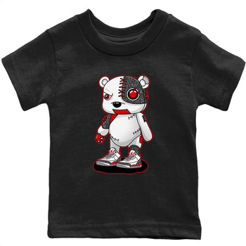 Jordan 3 Fire Red Sneaker Match Tees Cyborg Bear Sneaker Tees Jordan 3 Fire Red Sneaker Release Tees Kids Shirts