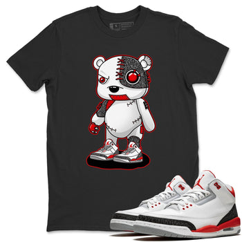 Jordan 3 Fire Red Sneaker Match Tees Cyborg Bear Sneaker Tees Jordan 3 Fire Red Sneaker Release Tees Unisex Shirts