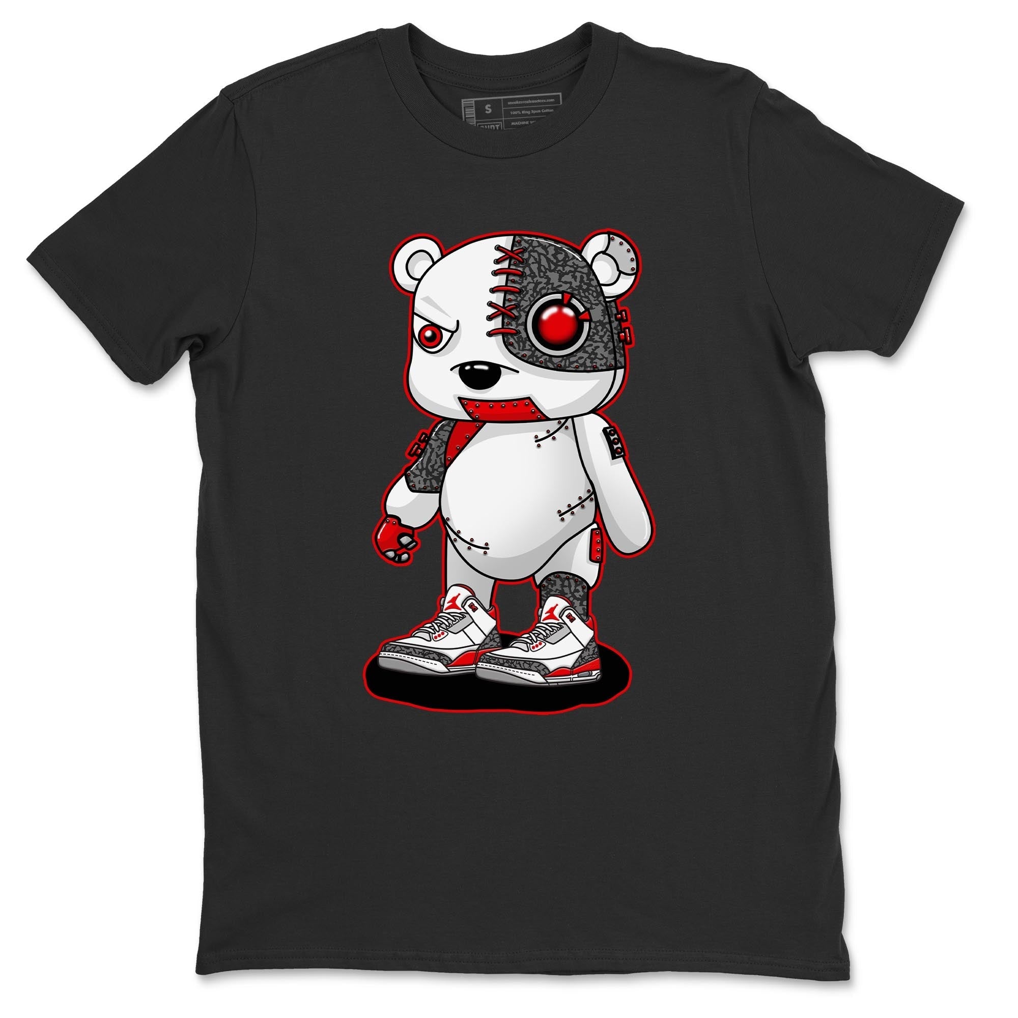 Jordan 3 Fire Red Sneaker Match Tees Cyborg Bear Sneaker Tees Jordan 3 Fire Red Sneaker Release Tees Unisex Shirts