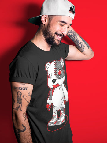 Jordan 3 Fire Red Sneaker Match Tees Cyborg Bear Sneaker Tees Jordan 3 Fire Red Sneaker Release Tees Unisex Shirts