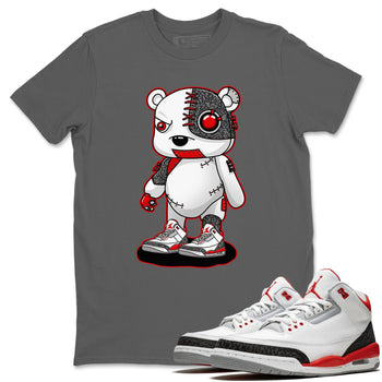 Jordan 3 Fire Red Sneaker Match Tees Cyborg Bear Sneaker Tees Jordan 3 Fire Red Sneaker Release Tees Unisex Shirts