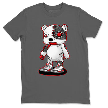 Jordan 3 Fire Red Sneaker Match Tees Cyborg Bear Sneaker Tees Jordan 3 Fire Red Sneaker Release Tees Unisex Shirts