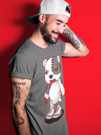 Jordan 3 Fire Red Sneaker Match Tees Cyborg Bear Sneaker Tees Jordan 3 Fire Red Sneaker Release Tees Unisex Shirts
