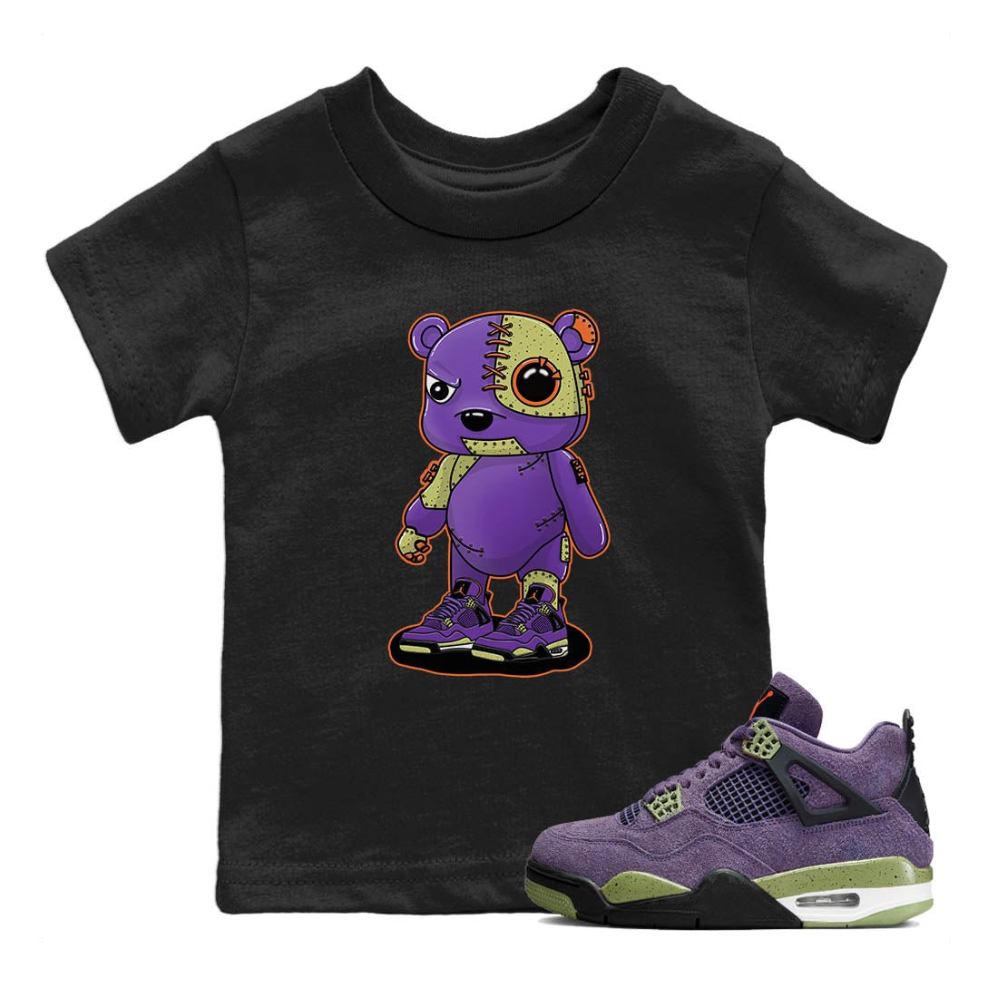 Jordan 4 Canyon Purple Sneaker Match Tees Cyborg Bear Sneaker Tees Jordan 4 Canyon Purple Sneaker Release Tees Kids Shirts