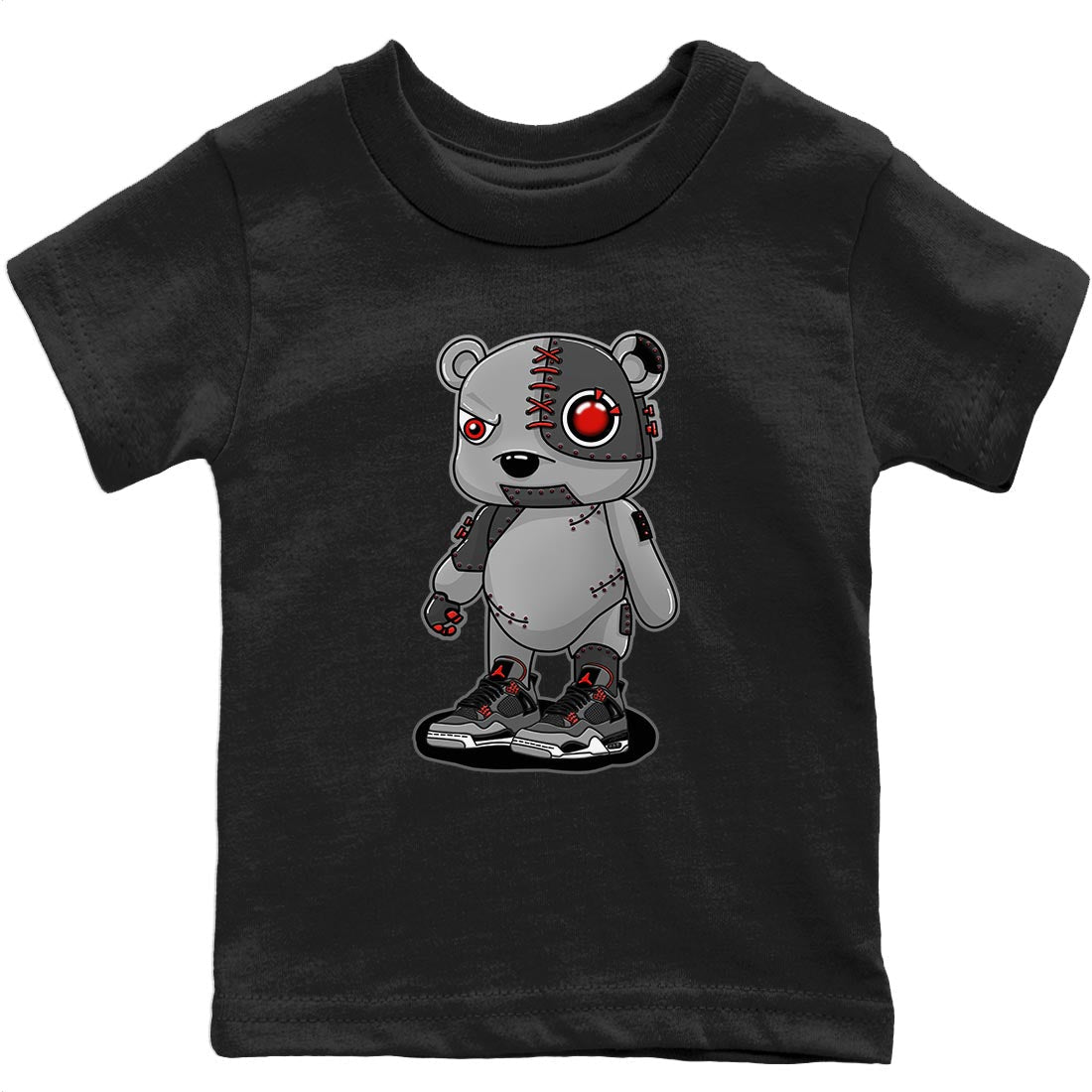 Jordan 4 Infrared Sneaker Match Tees Cyborg Bear Sneaker Tees Jordan 4 Infrared Sneaker Release Tees Kids Shirts