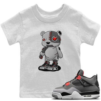 Jordan 4 Infrared Sneaker Match Tees Cyborg Bear Sneaker Tees Jordan 4 Infrared Sneaker Release Tees Kids Shirts