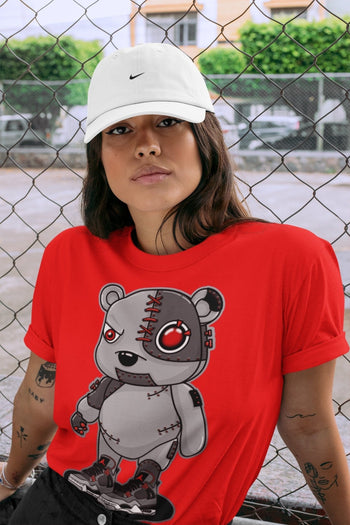 Jordan 4 Infrared Sneaker Match Tees Cyborg Bear Sneaker Tees Jordan 4 Infrared Sneaker Release Tees Unisex Shirts