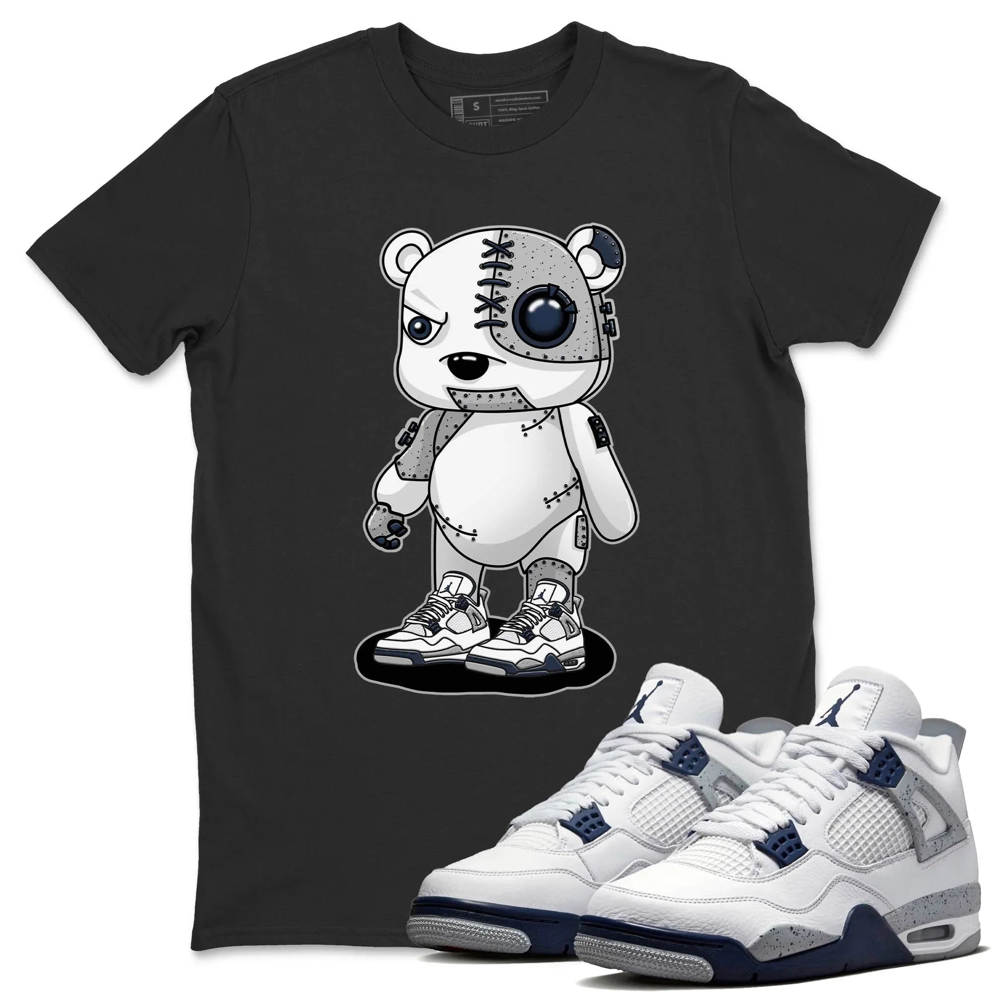Jordan 4 Midnight Navy Sneaker Match Tees Cyborg Bear Sneaker Tees Jordan 4 Midnight Navy Sneaker Release Tees Unisex Shirts