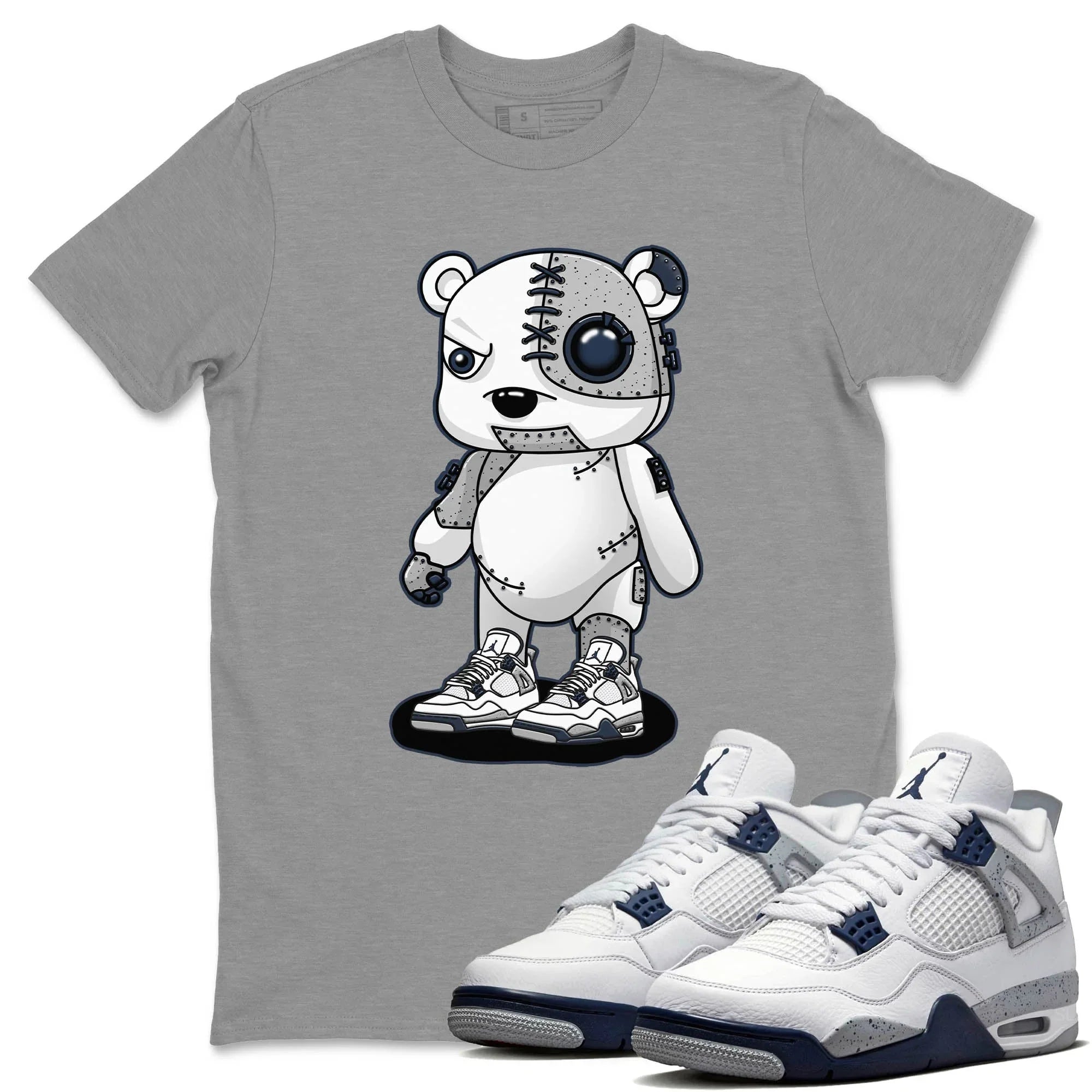 Jordan 4 Midnight Navy Sneaker Match Tees Cyborg Bear Sneaker Tees Jordan 4 Midnight Navy Sneaker Release Tees Unisex Shirts