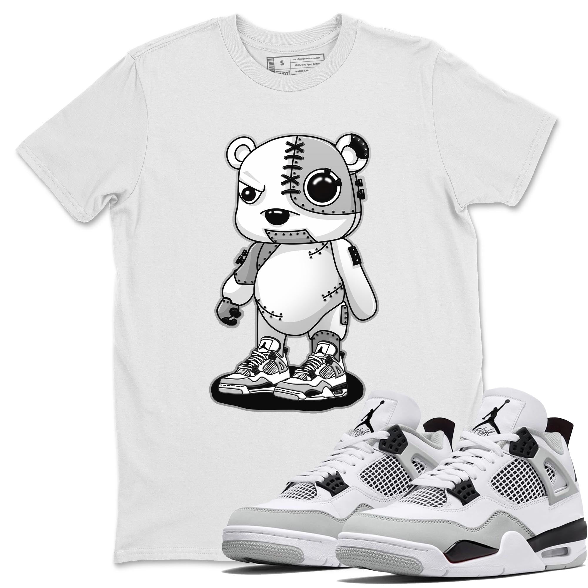 Jordan 4 Military Black Sneaker Match Tees Cyborg Bear Sneaker Tees Jordan 4 Military Black Sneaker Release Tees Unisex Shirts