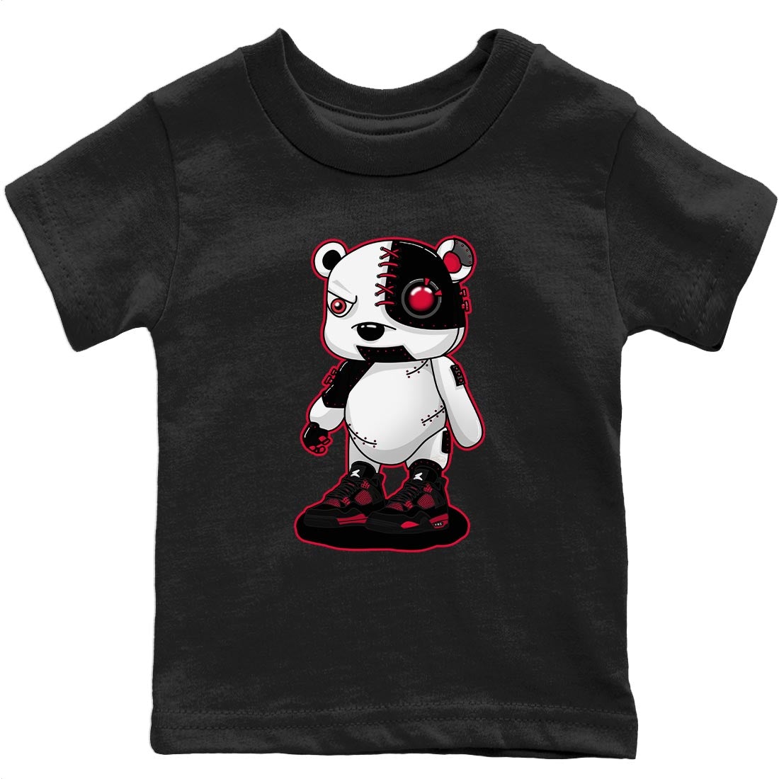 Jordan 4 Red Thunder Sneaker Match Tees Cyborg Bear Sneaker Tees Jordan 4 Red Thunder Sneaker Release Tees Kids Shirts