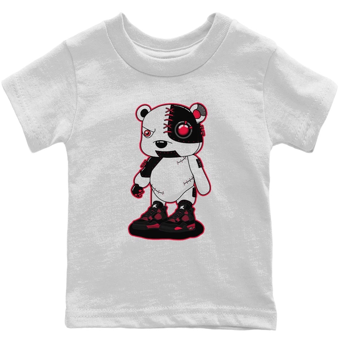 Jordan 4 Red Thunder Sneaker Match Tees Cyborg Bear Sneaker Tees Jordan 4 Red Thunder Sneaker Release Tees Kids Shirts