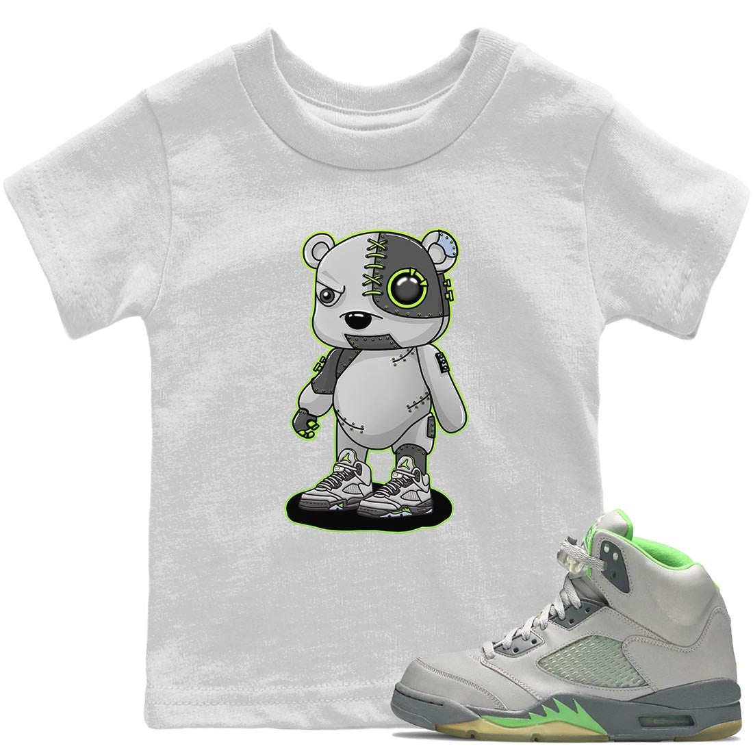 Jordan 5 Green Bean Sneaker Match Tees Cyborg Bear Sneaker Tees Jordan 5 Green Bean Sneaker Release Tees Kids Shirts
