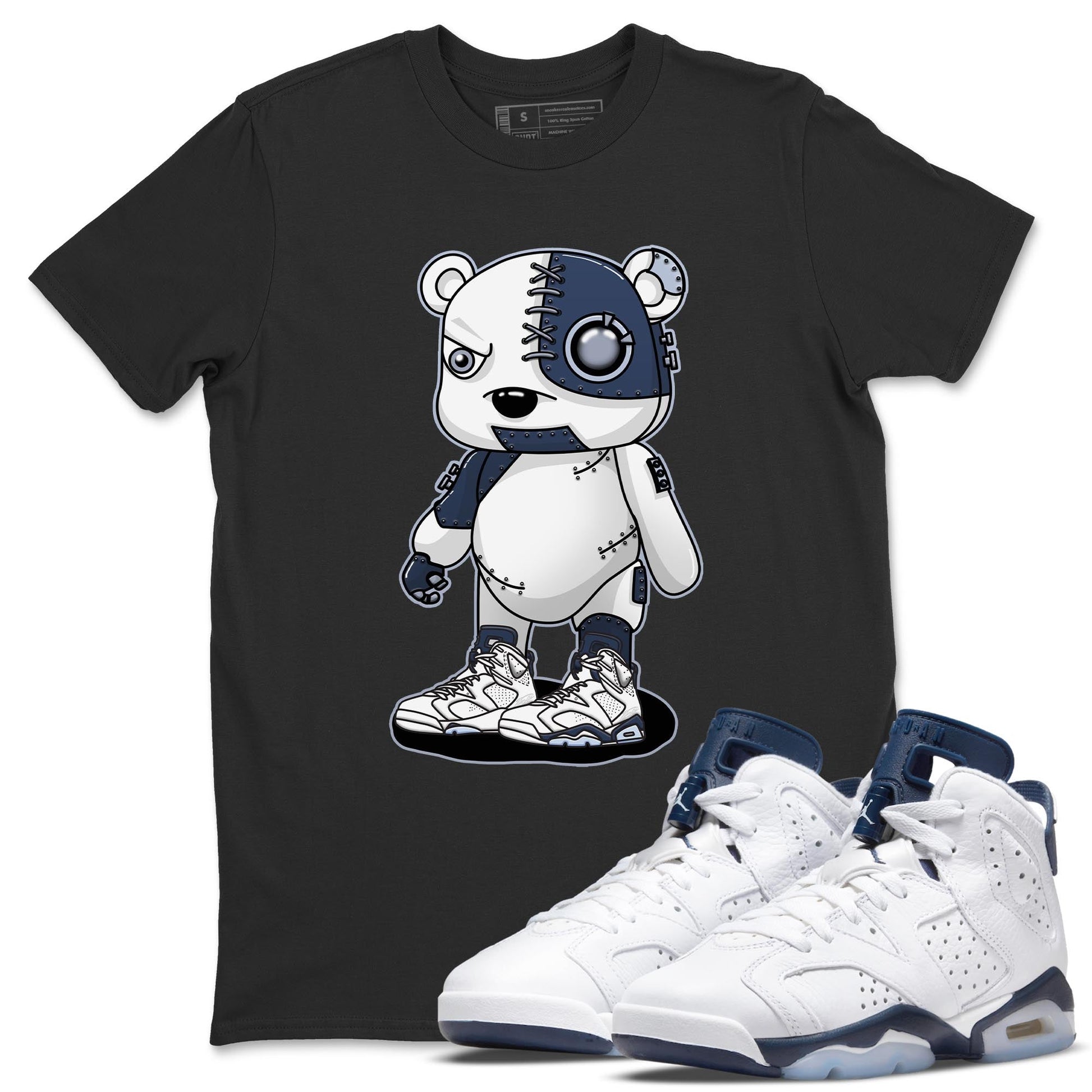 Jordan 6 Midnight Navy Sneaker Match Tees Cyborg Bear Sneaker Tees Jordan 6 Midnight Navy Sneaker Release Tees Unisex Shirts