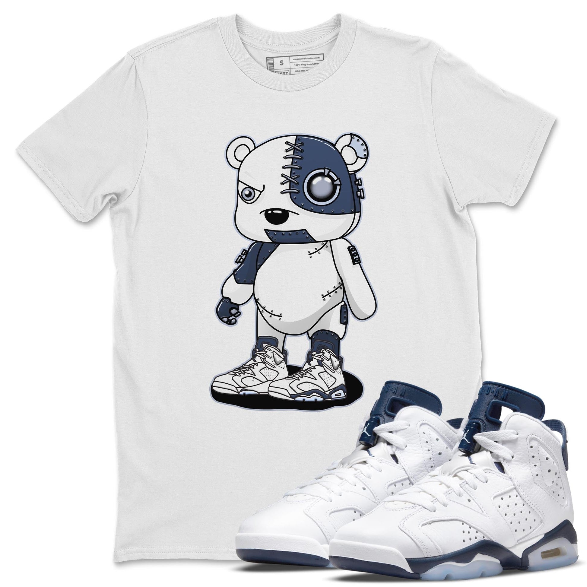 Jordan 6 Midnight Navy Sneaker Match Tees Cyborg Bear Sneaker Tees Jordan 6 Midnight Navy Sneaker Release Tees Unisex Shirts