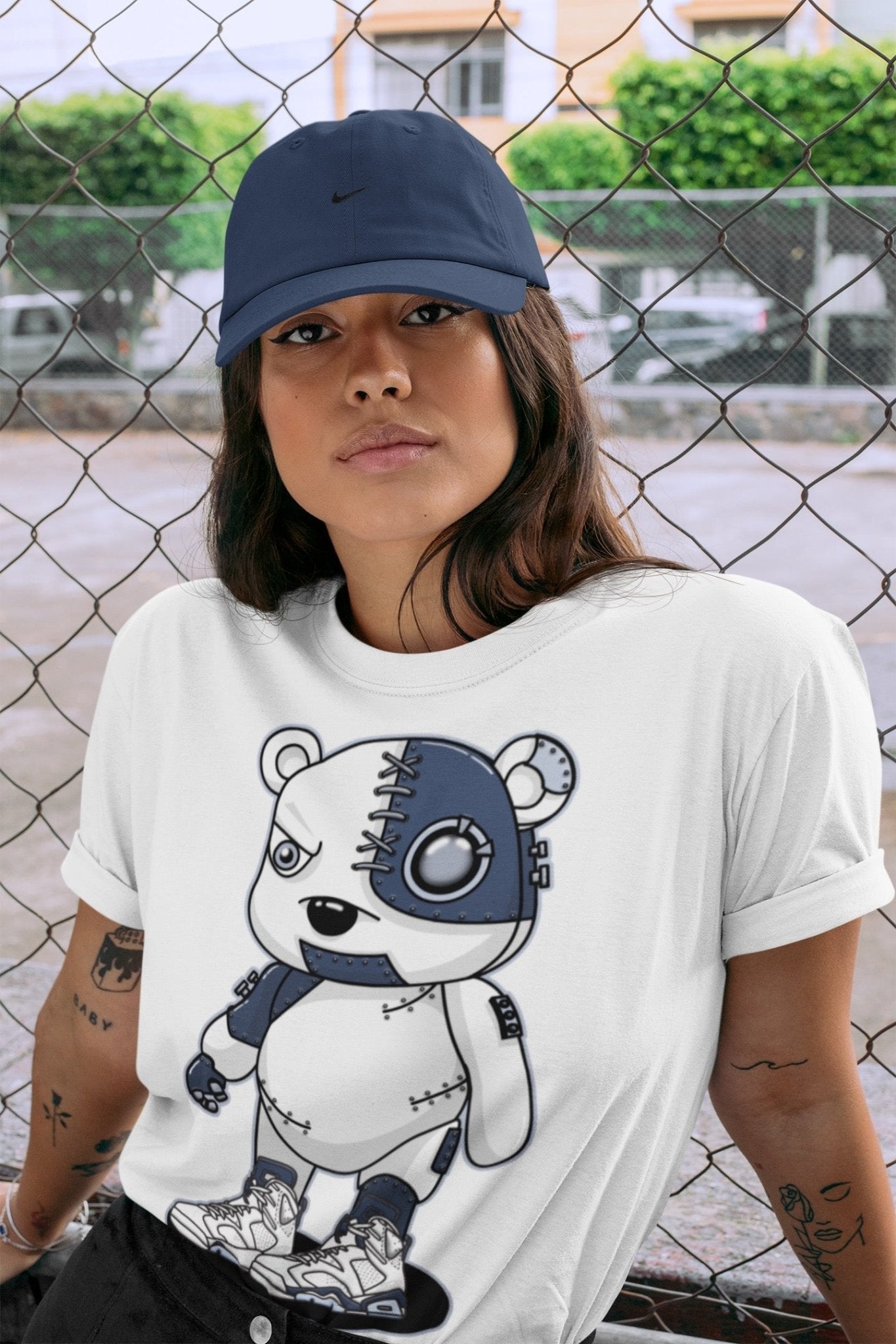 Jordan 6 Midnight Navy Sneaker Match Tees Cyborg Bear Sneaker Tees Jordan 6 Midnight Navy Sneaker Release Tees Unisex Shirts