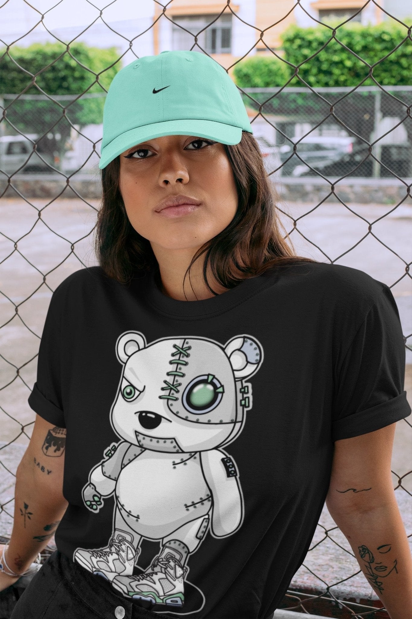 Jordan 6 Mint Foam Sneaker Match Tees Cyborg Bear Sneaker Tees Jordan 6 Mint Foam Sneaker Release Tees Unisex Shirts