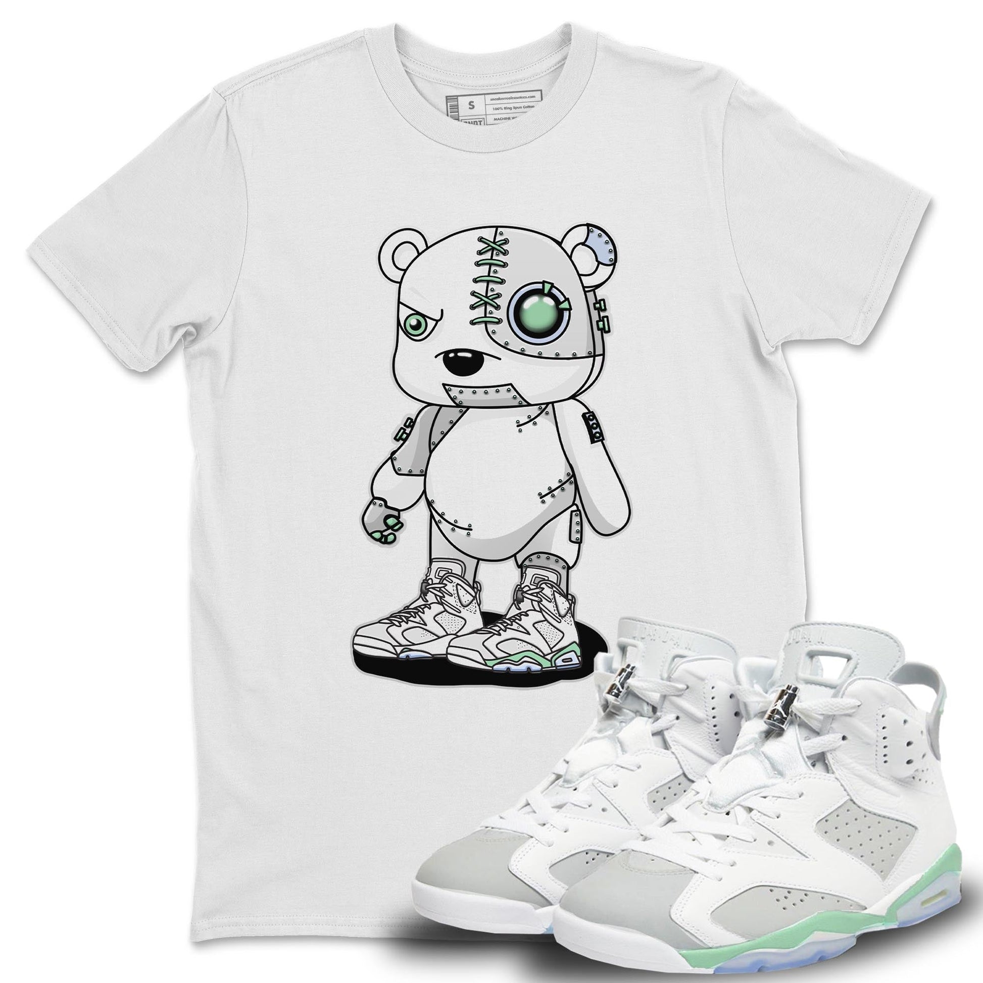 Jordan 6 Mint Foam Sneaker Match Tees Cyborg Bear Sneaker Tees Jordan 6 Mint Foam Sneaker Release Tees Unisex Shirts